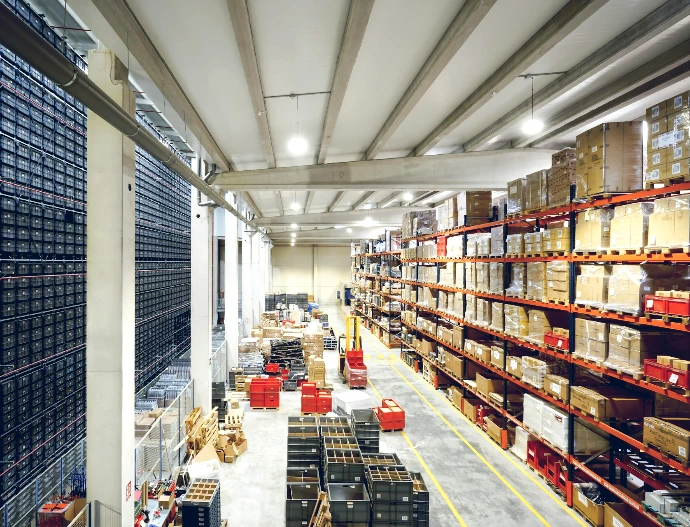 industrial warehouse logistics financing illustration